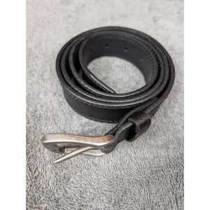 Levis Black Dark Brown Leather Belt silver Buckle Size XL 42-44